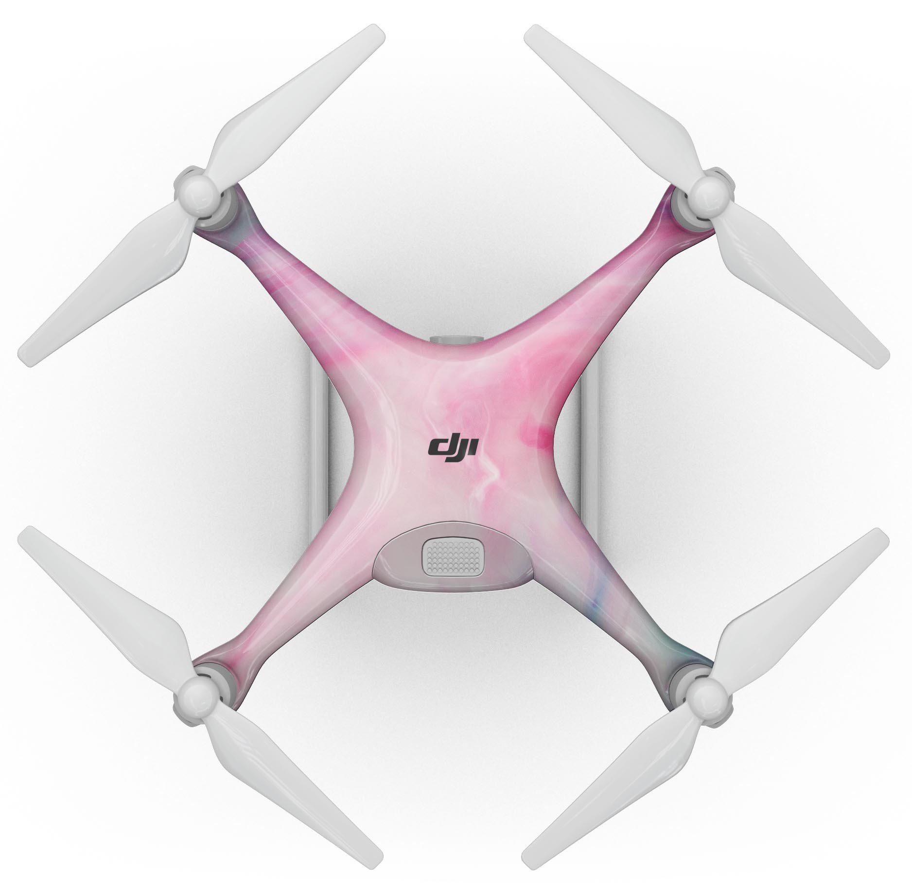 Marbleized Pink and Blue Paradise V712 Full-Body Skin Kit for DJI Phantom 4 Drone, showcasing vibrant colors and sleek design.